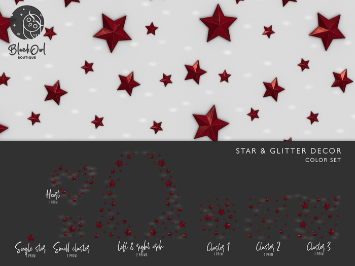 Black Owl - Stars Wall Decor Pack - Red Devil