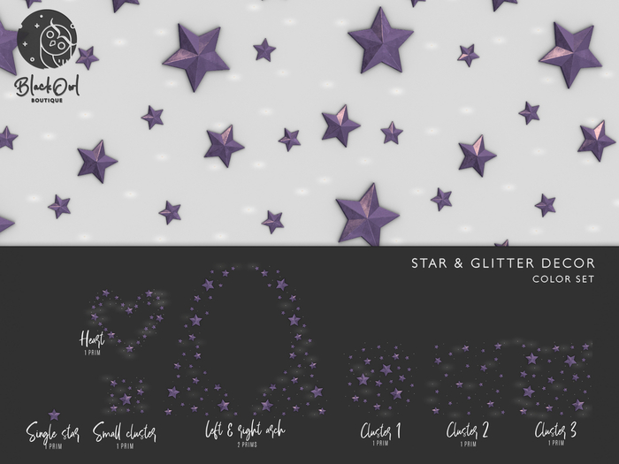 Black Owl - Stars Wall Decor Pack - Rythm