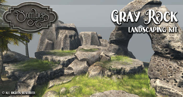 !PANDEMONIUM [MESH] Gray Rock Landscaping Kit