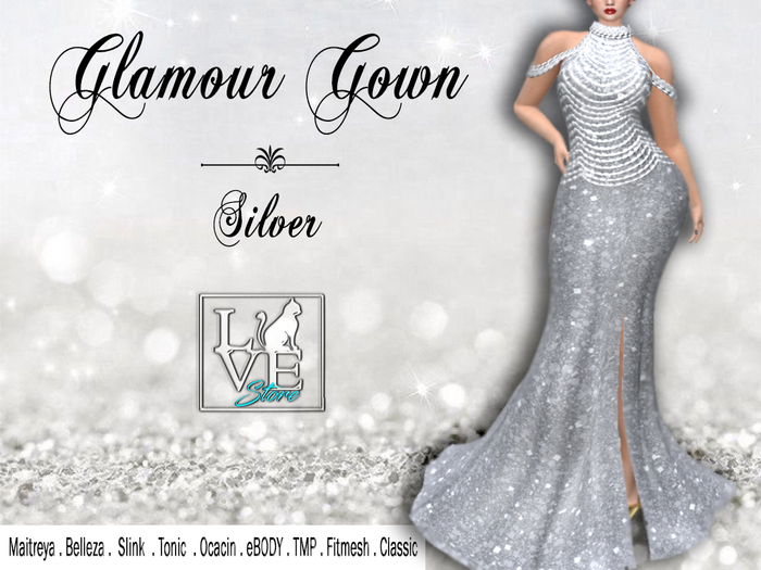 =LCS= Glamour Mesh Gown - Silver
