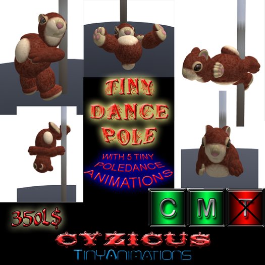 Tiny Dance Pole w/5 Tiny poledance animations