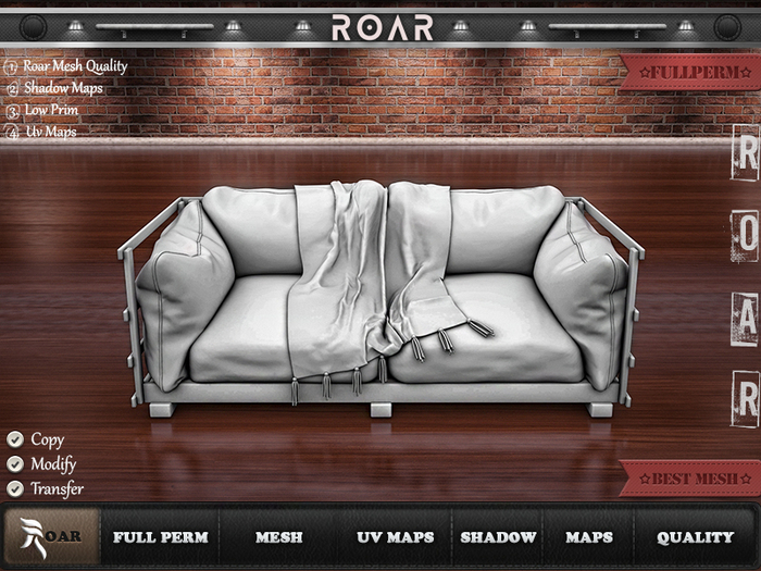 {::ROAR::} Full Perm Sofa #2136
