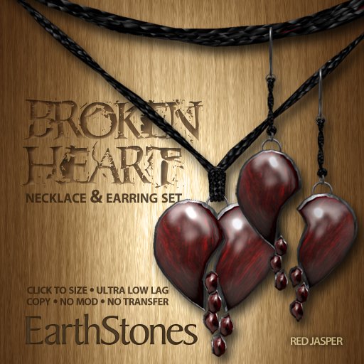 EarthStones Broken Heart Set - Red Jasper (BOX)