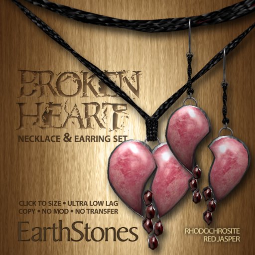 EarthStones Broken Heart Set - Rhodochrosite (BOX)