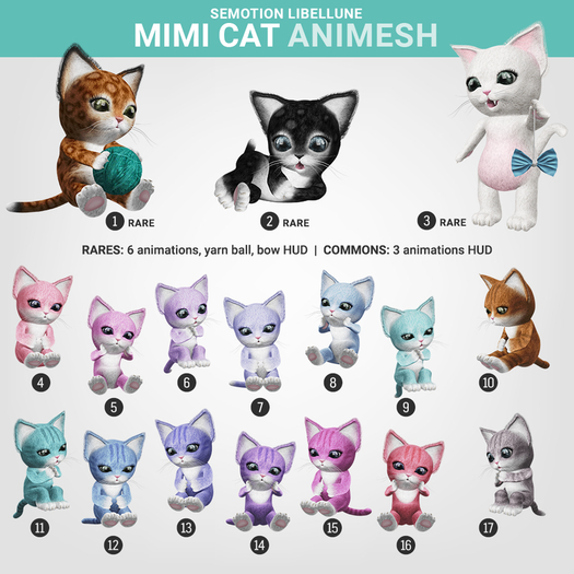 SEmotion Libellune Mimi Cat Animesh #1 RARE