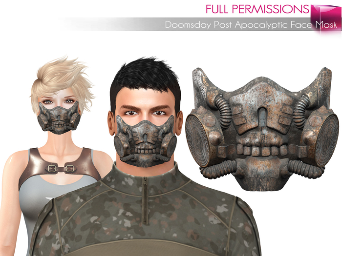  Full Perm Doomsday Post Apocalyptic Face Mask Male And Female None Rigged Attachments For Classic & Catwa