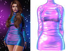 Monica Long Sleeve Layered Dress [Holo Bubblegum] - Maitreya (+Petite) • Legacy • Freya