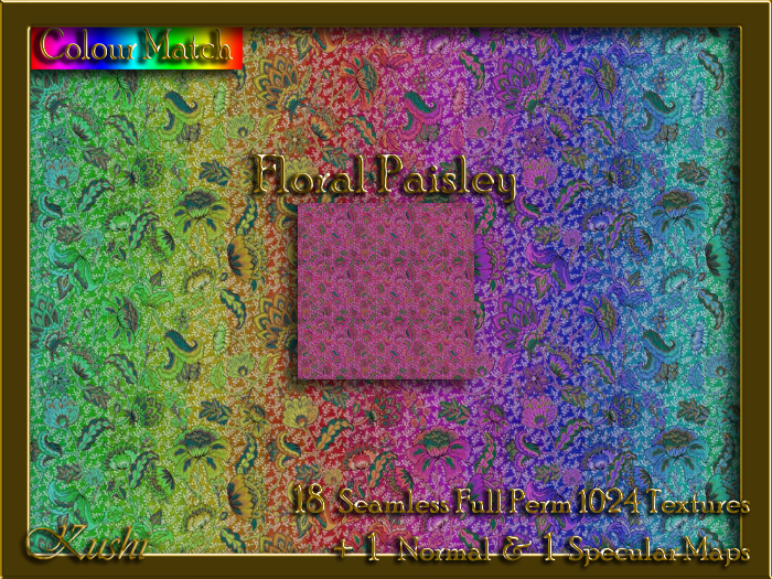 Floral Paisley Seamless Texture Set