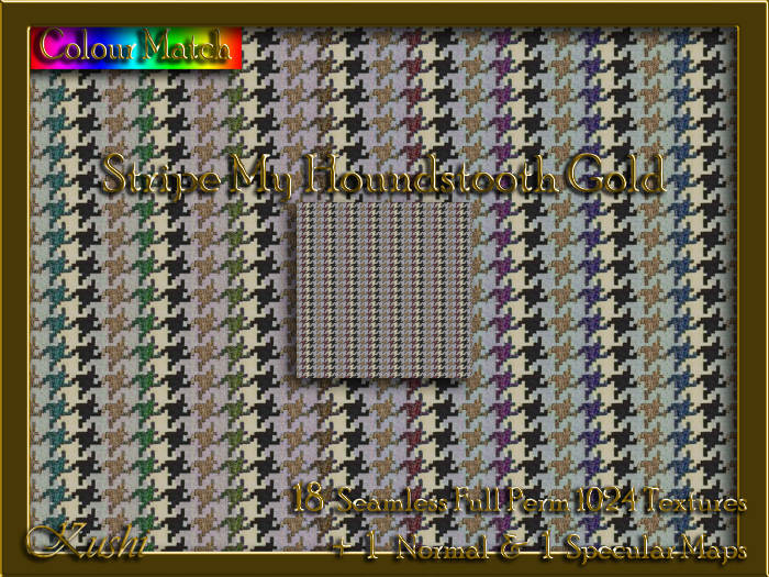 Stripe My Houndstooth Gold Seamless Texture Set