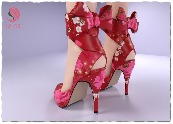 {1209} Wrapped Bow Heels