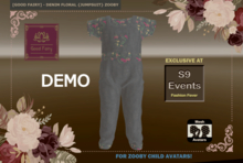 [Good Fairy] - Denim Floral {Jumpsuit} ZOOBY *DEMO*