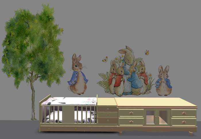 Peter Rabbit - baby wall sticker decal mural decor 