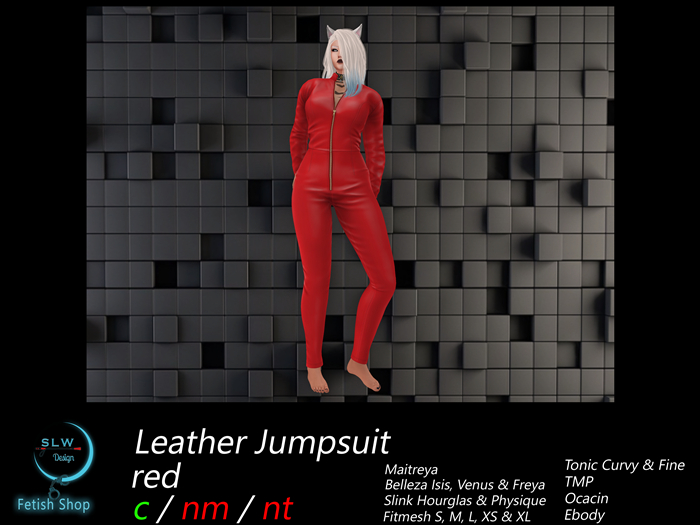 SLW Design - Leather Jumpsuit red