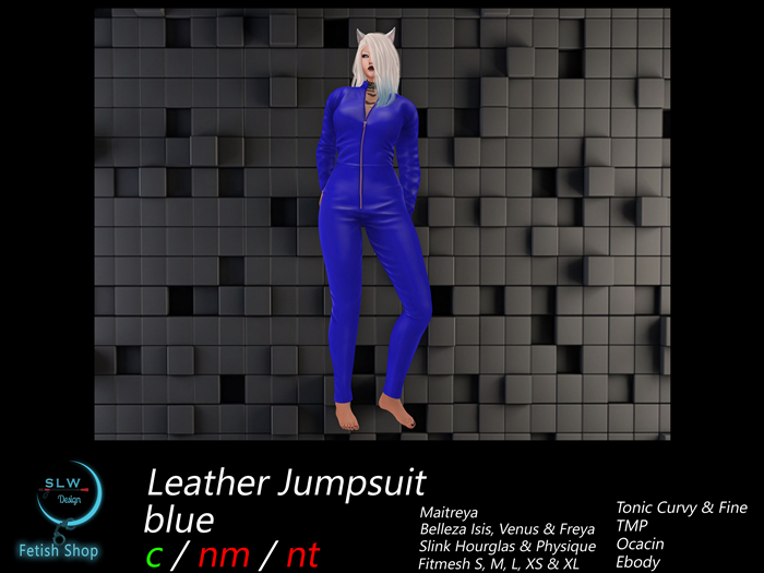 SLW Design - Leather Jumpsuit blue