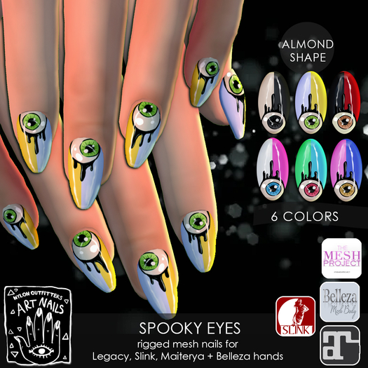 (NO) Art Nails - Almond - Spooky Eye