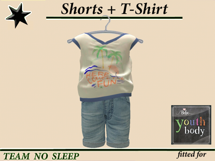 Set shorts jeans + T-Top fun