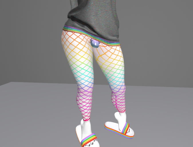 rainbow fishnet stockings  (BOM ONLY)