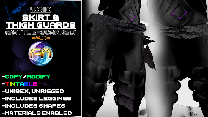 [.fn] Void Skirt & Thigh Guards (Battle-scarred) 