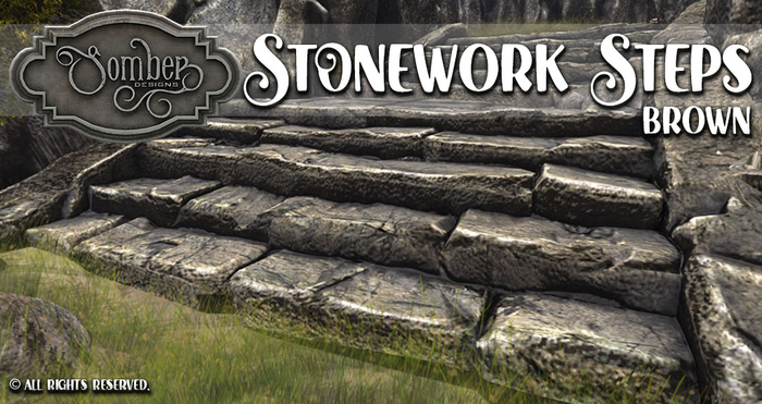 !PANDEMONIUM [Mesh] Stonework Steps - Brown