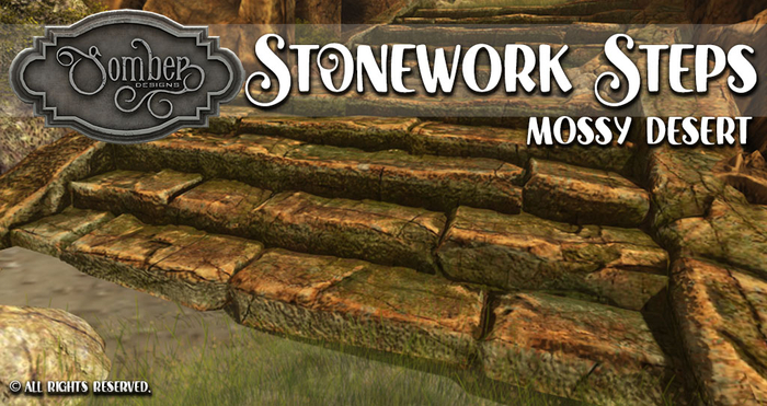 !PANDEMONIUM [Mesh] Stonework Steps - Mossy Desert