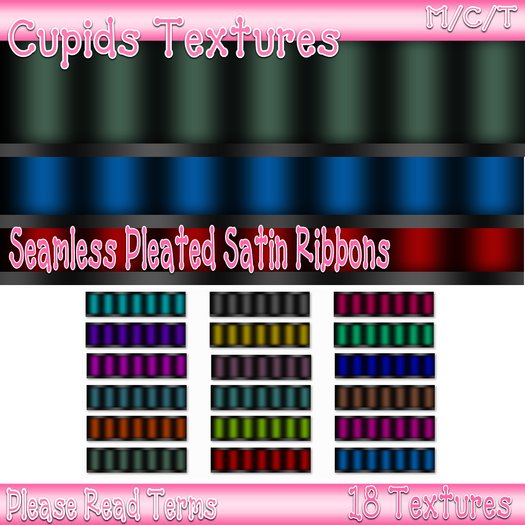 18 Seamless Pleated Satin Ribbon Textures