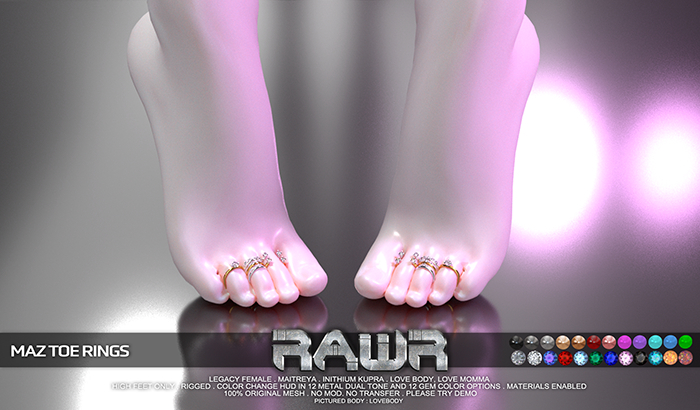 RAWR! Maz Toe Rings DEMO (add me)