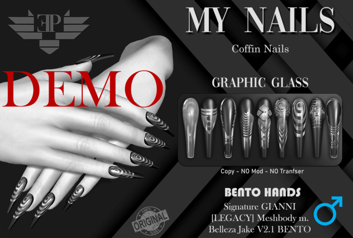 D*E*M*O L'Emporio&PL::*My Nails*:: -Graphic Glass -Bento-MALE -