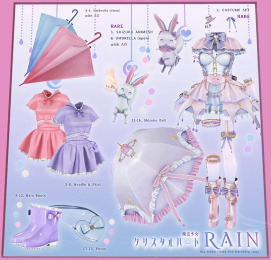 18.SallieLanguage/Crystal Heart Rain/Purse-purple