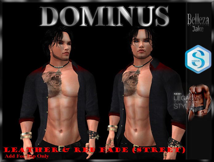 ~DOMINUS~Leather & Red Fade(Street)  Shirt (ADD)