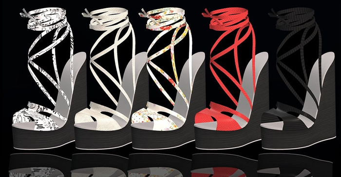 RADEX FULPERM TEXTURES-1- -byCrash Full perm mesh-Wedge sandals