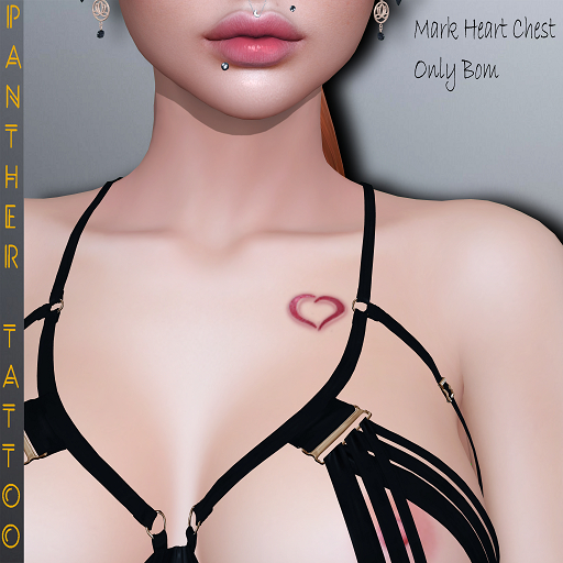 PANTHER TATTOO-Heart Mark Chest[ Bakes on Mesh ]