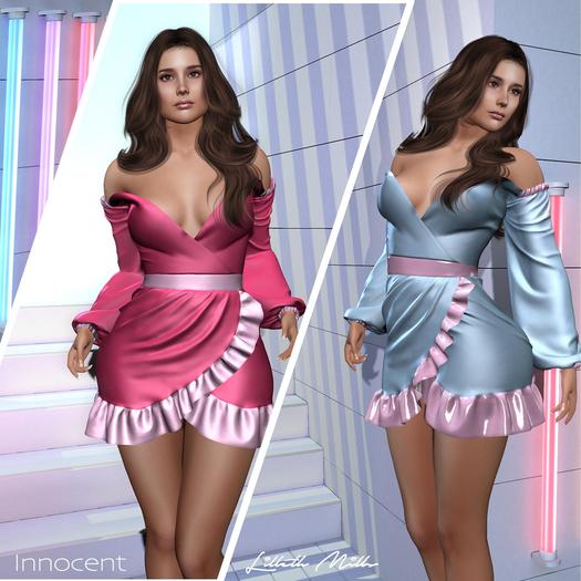 LM INNOCENT - Colors 1 - Off Shoulder Wrap Dress for Kupra Maitreya Petite Freya Hourglass