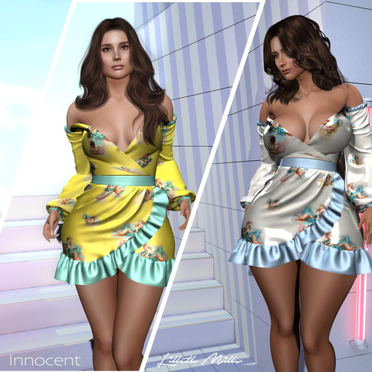 LM INNOCENT - Cupids - Off Shoulder Wrap Dress for Kupra Maitreya Petite Freya Hourglass