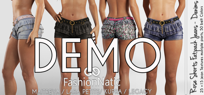Demo Rose Shorts Fatpack Jeans - Denim - Maitreya Lara, Lara Petite, Kupra Original, Legacy - FashionNatic