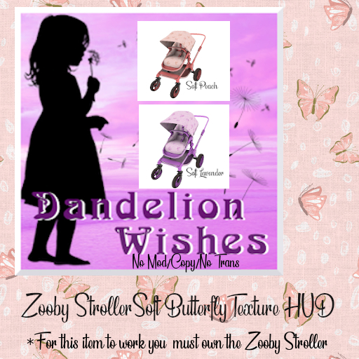 *DW*nZooby Stroller Soft Butterfly Texture HUD