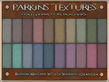 Parkins Textures - Blossom Matcher Set - 20x Full Perm Seamless 1024 - Fabric, Cotton, Clothing, Plain, Furnishing
