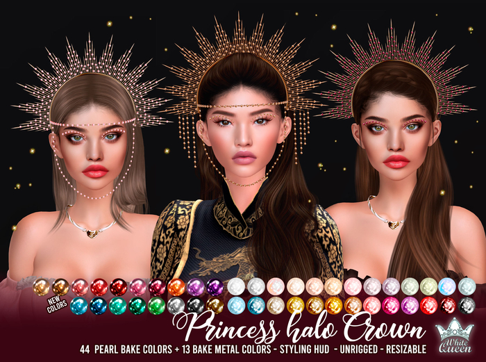 PRINCESS HALO CROWN - FATPACK - WHITE QUEEN