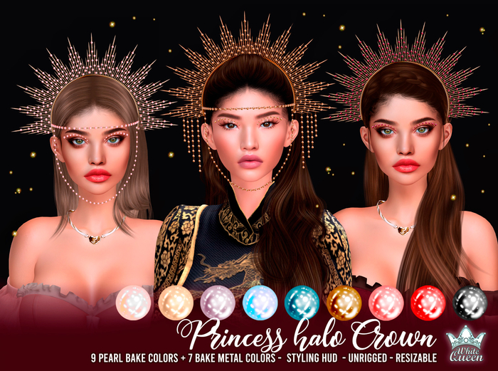 PRINCESS HALO CROWN - WHITE QUEEN