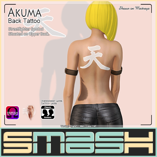 SMASH Back Tattoo - Akuma (Light)
