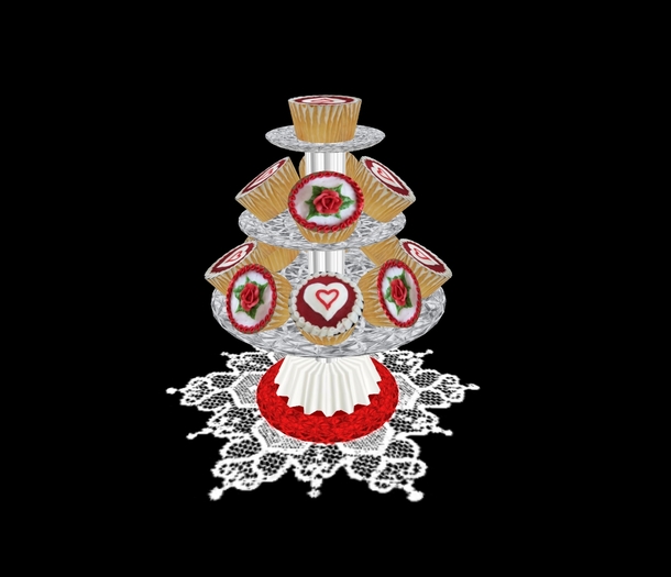 Divivity Hearts & Roses Valentine Cupcakes Tree