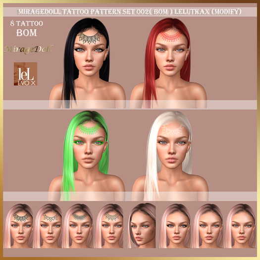 MirageDoll Tattoo pattern SET 002( BOM ) LelutkaX (MODIFY)