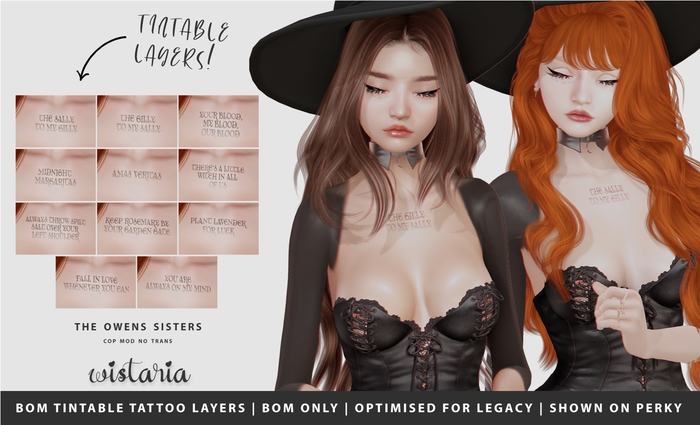 { wistaria } // the owens sisters - bom tattoos