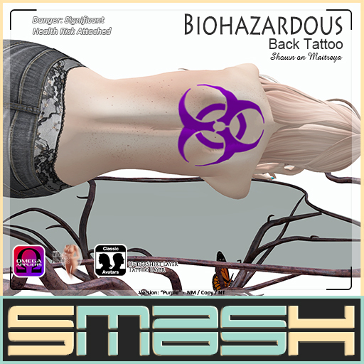 SMASH Back Tattoo-Biohazardous (Purple) - BOXED