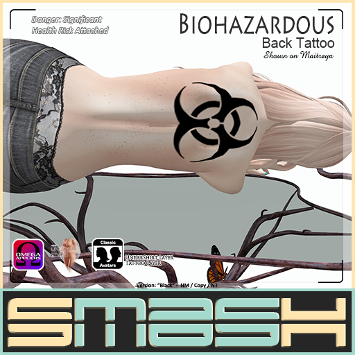 SMASH Back Tattoo-Biohazardous (Black) - BOXED