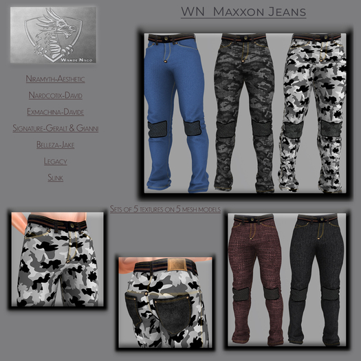 WN  Maxxon Jeans - Set of 5 for Nardcotix-David