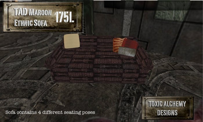 :::TAD:: Maroon Ethnic Sofa