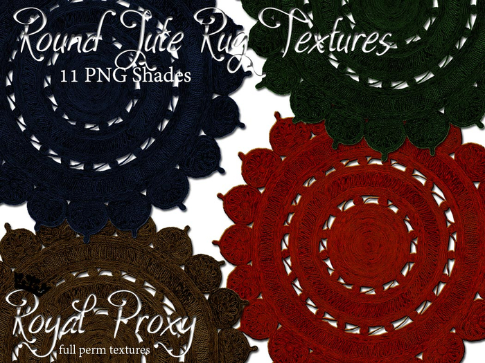 RP 11 Full Perm Textures - Round Jute Rugs Dark