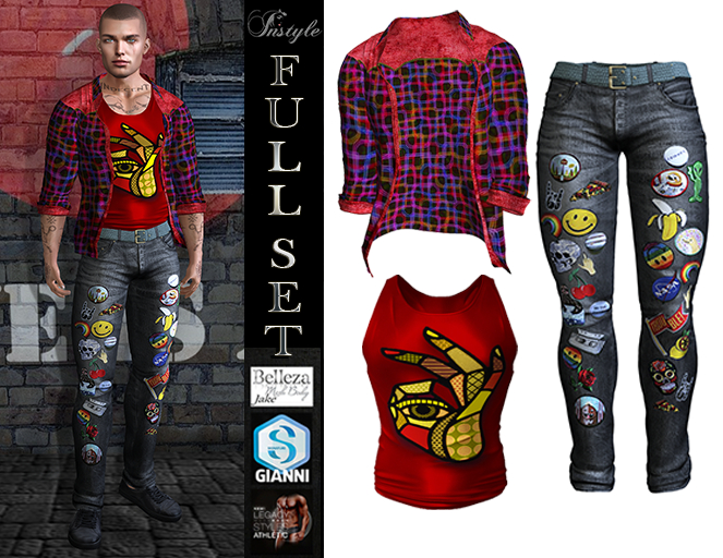 Sale 50%-InStyle- SET Shirt&TankTop&Jeans -v1