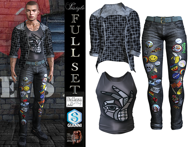 Sale 50%-InStyle- SET Shirt&TankTop&Jeans -v2