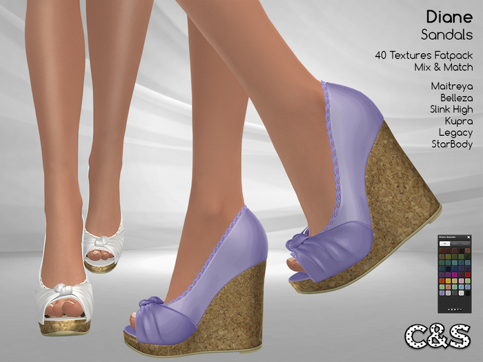 C&S Diane Sandals for Maitreya Lara, Slink, Belleza, Legacy, Kupra and StarBody. 40 Text. Mix & Match